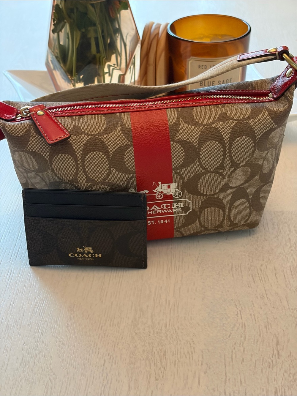 Coach Signature Canvas Shoulder bag with Card Case